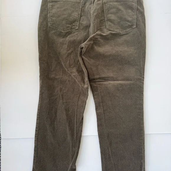 Quince Organic Stretch Corduroy Straight Leg Pants Seaweed Green 16 - Picture 4 of 6